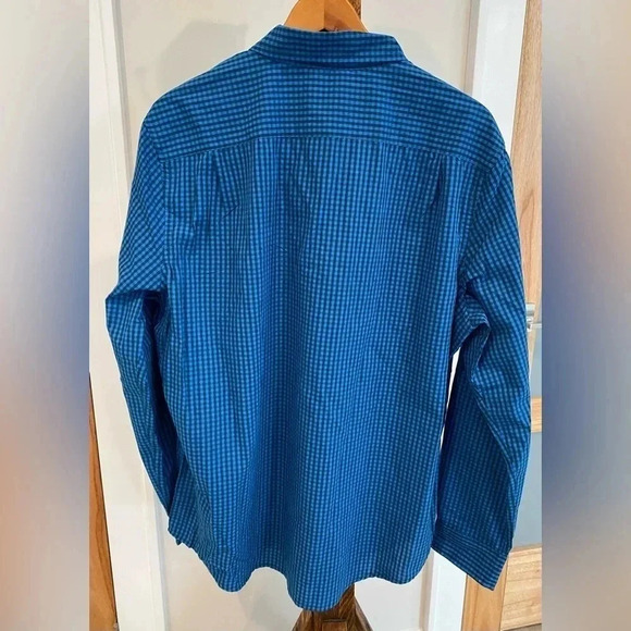 Chaps Classic Dark Blue Mens Long Sleeve Collared Button Gingham Shirt XL NWT - Picture 7 of 13
